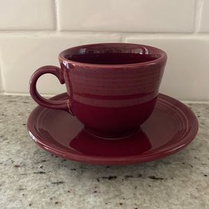 Fiesta Cinnabar coffee/teacup and saucer